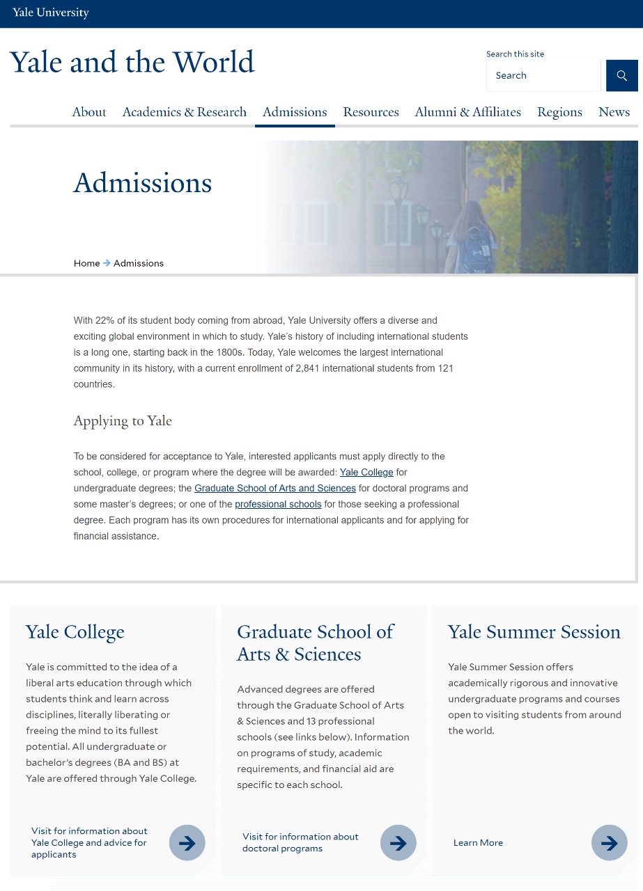 Yale University Acceptance Rate For International Students